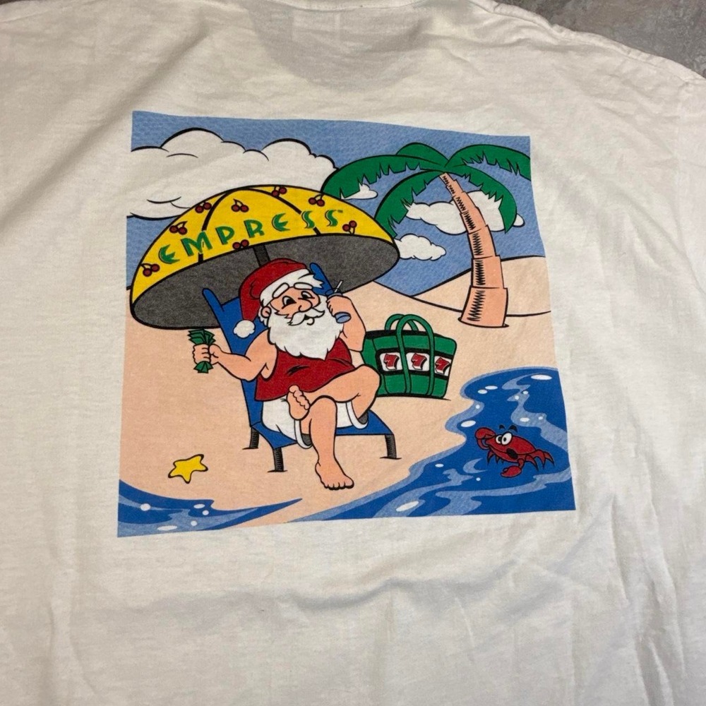 Vintage white casino 80s graphic T shirt size xl - Picture 2 of 8